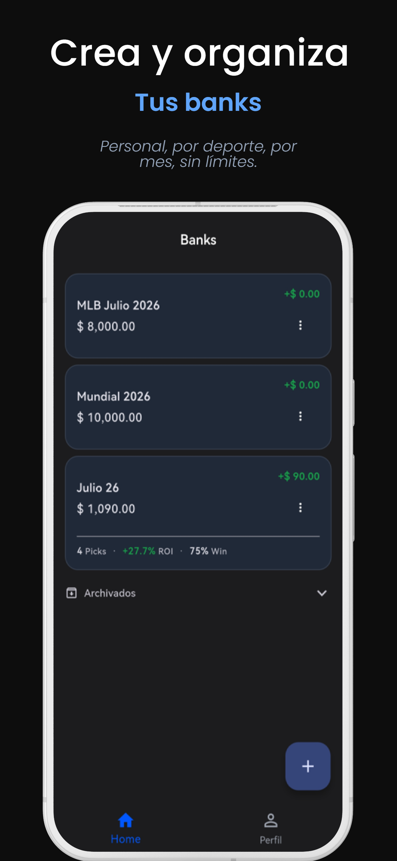 BankMaster app — estadísticas